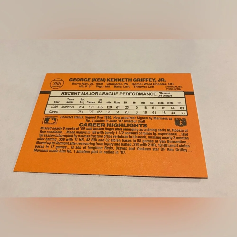 1990 Leaf Donruss ken griffey